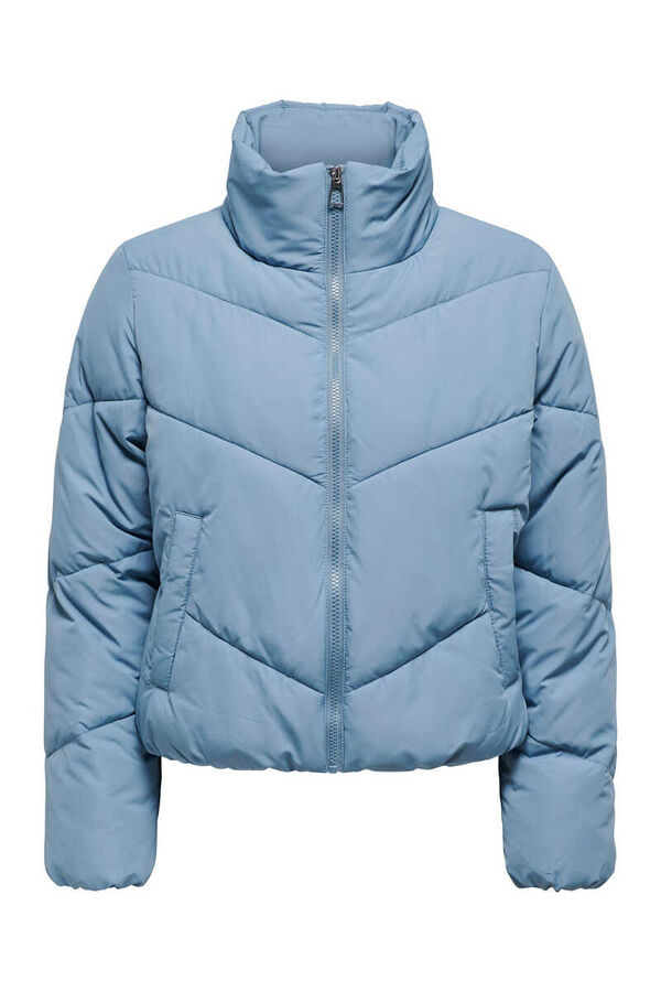 Springfield Quilted high-neck jacket steel blue