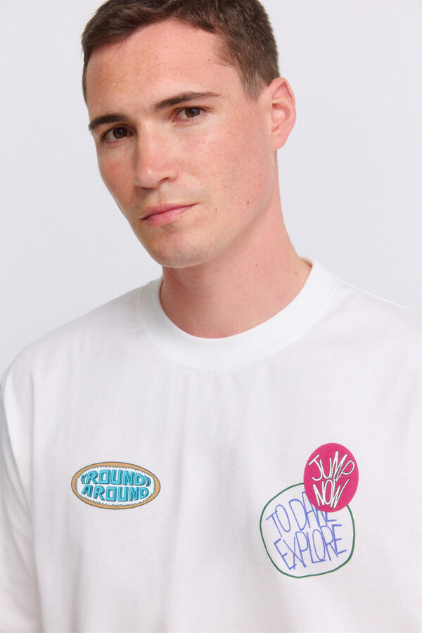 Springfield Sticker T-shirt beige