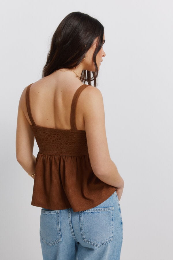 Springfield Top de al&ccedil;as em crochet com la&ccedil;o cru