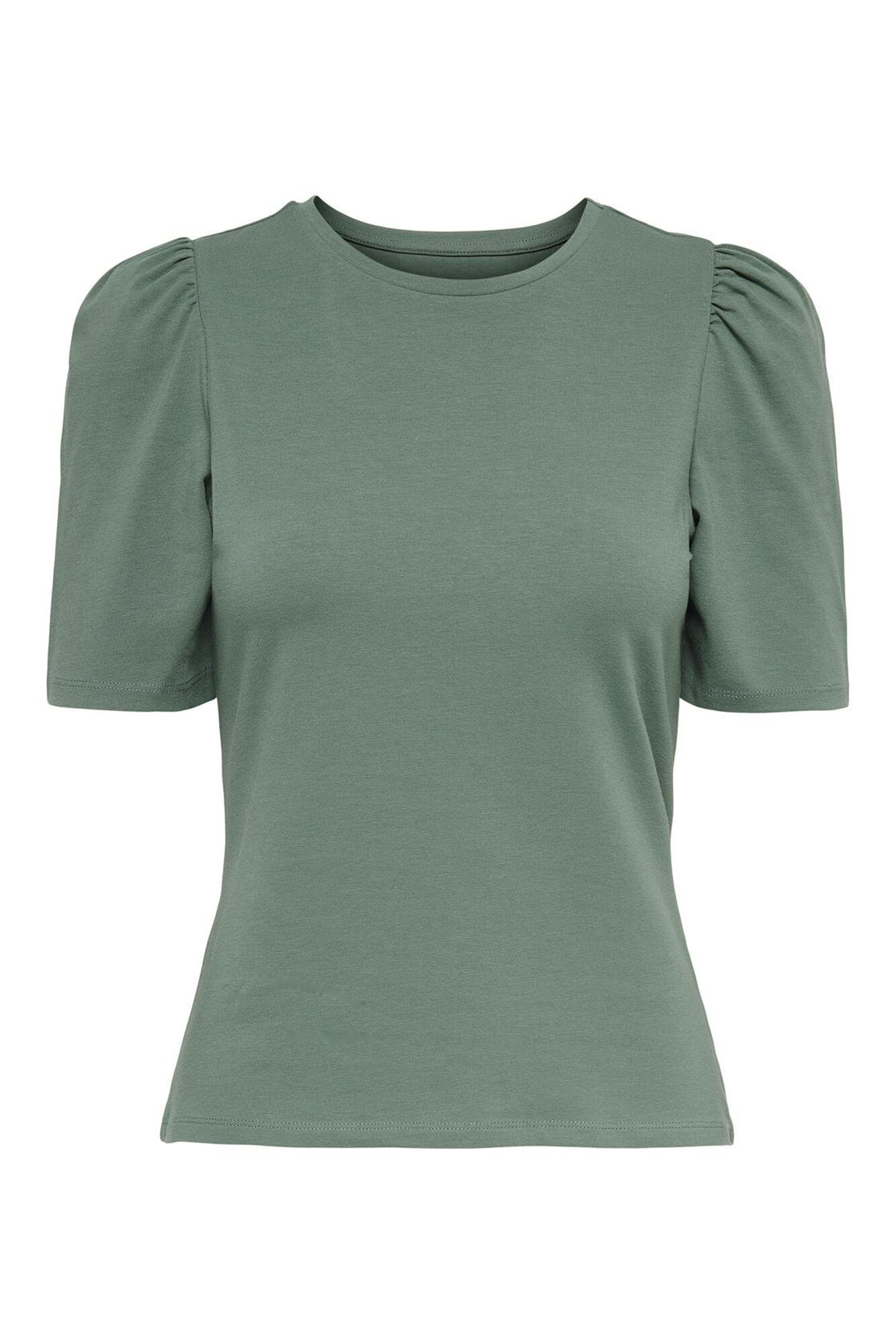 Only Top de cuello redondo y manga 2/4 abullonada