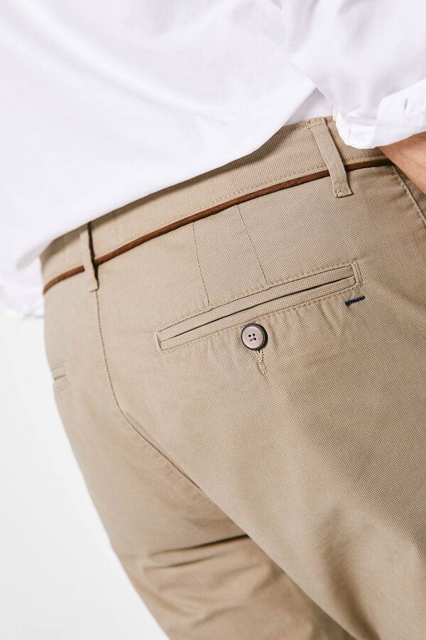 Springfield Micro-calças chino estampadas bege médio
