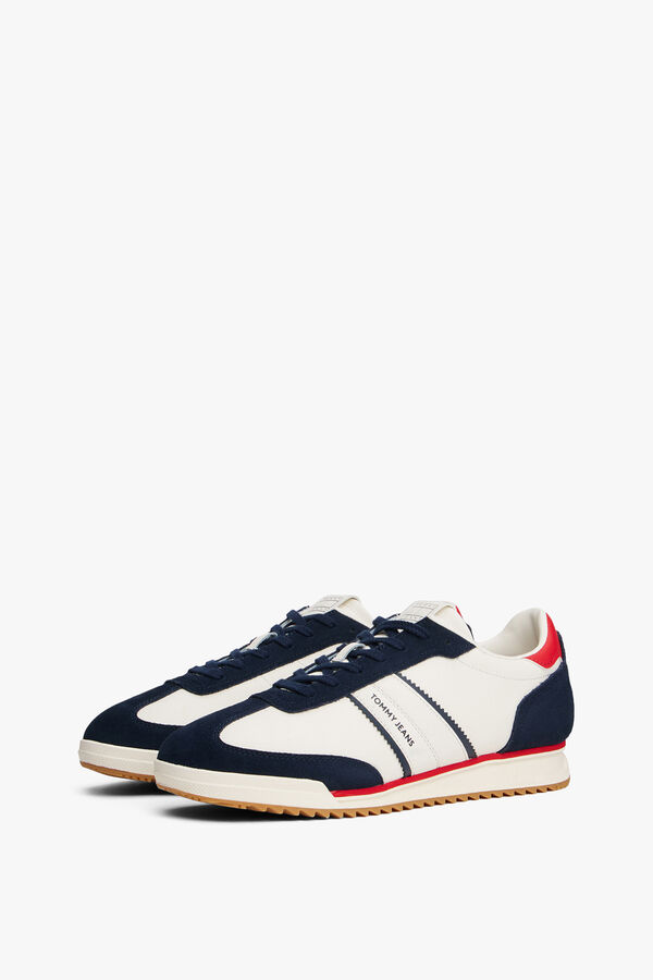 Tommy Jeans Zapatilla retro Tommy Jeans en azul, blanco y rojo azul