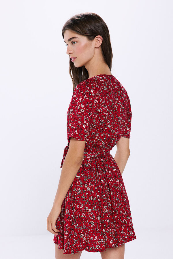 Springfield Short printed wrap dress red