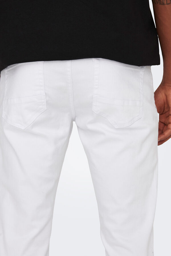 Only & Sons Jeans de hombre slim fit el&aacute;sticos blanco