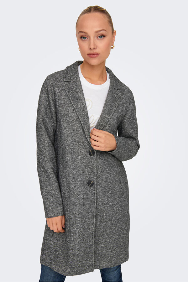 Only Abrigo largo de paño gris