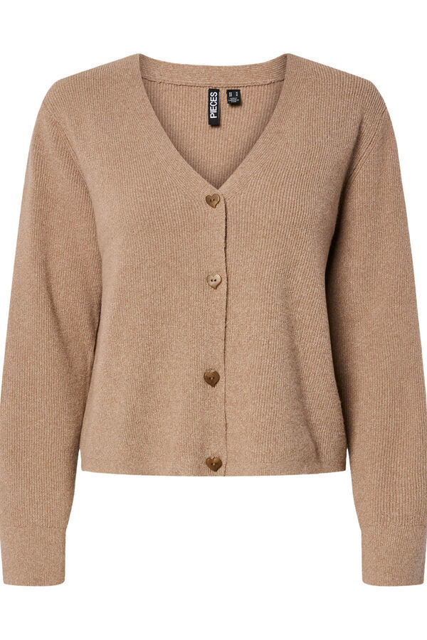 Pieces C&aacute;rdigan pico b&aacute;sico gris