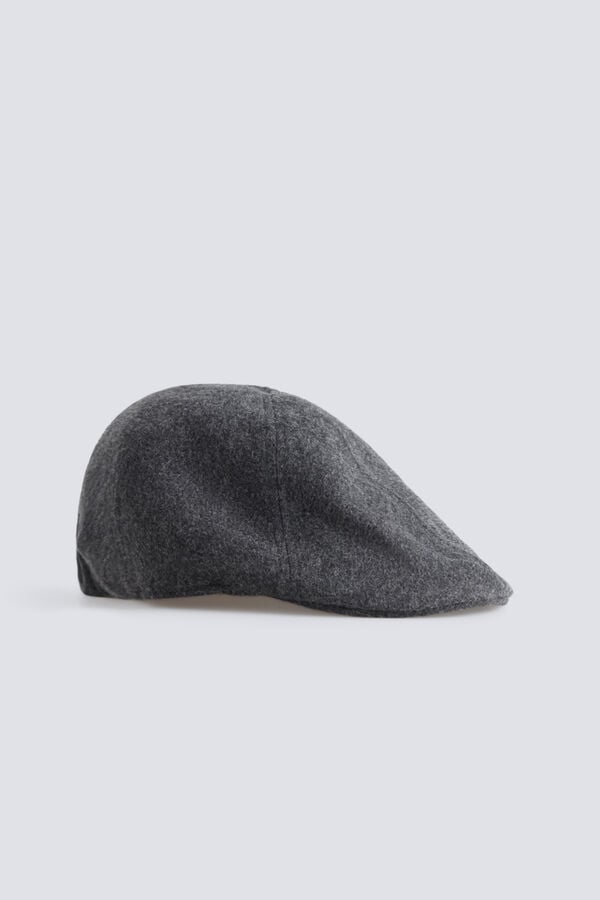 Springfield Textured flat cap grey