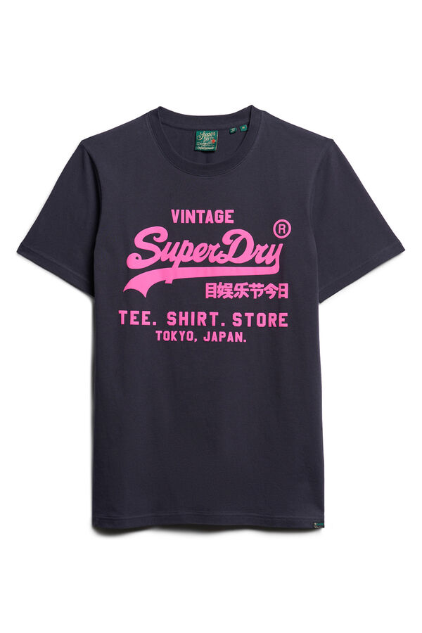 Springfield Camiseta flúor con logo Vintage navy