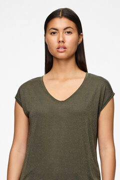 Pieces T-shirt lurex em bico