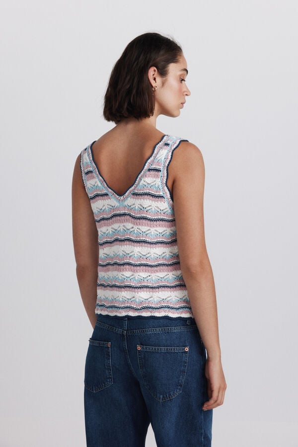 Springfield Top multicolor de malha branco