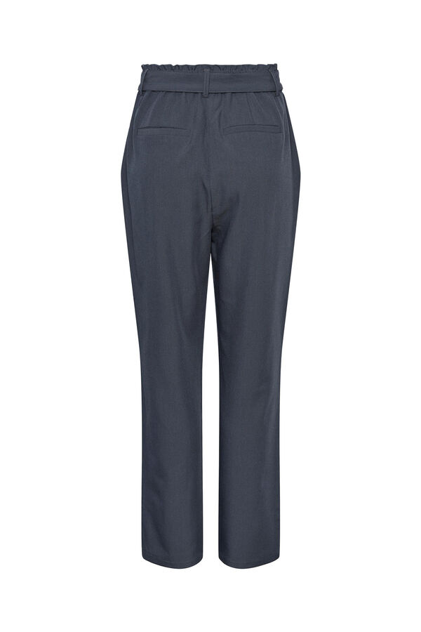 Springfield Pantalon recto de cintura alta azul medio