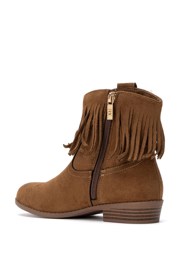 XTI Fringed cowboy ankle boots nude