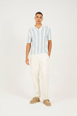 Brave Soul Jersey-knit polo shirt with short sleeves blue