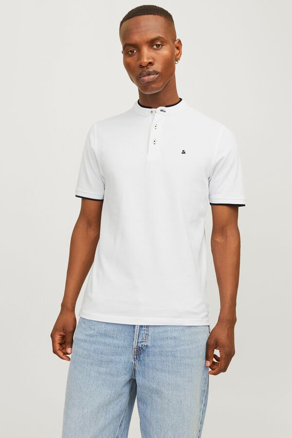 Jack & Jones Cotton slim fit polo shirt white