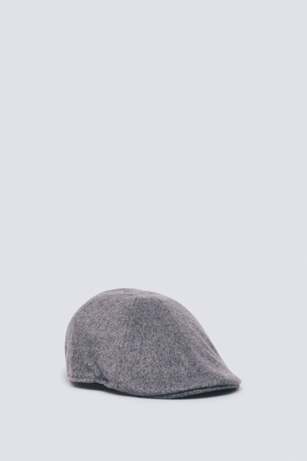 Springfield Gray wool blend flat cap grey