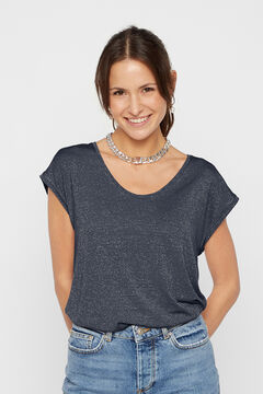 Pieces T-shirt lurex em bico