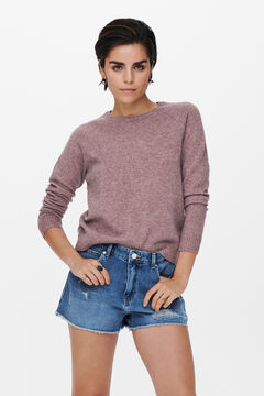 Only Camisola liso de gola redonda