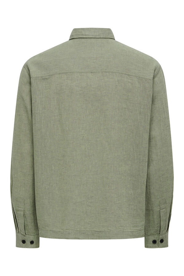 Only & Sons Linen overshirt green