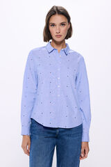 Springfield Chemise étoiles en coton bleu mix