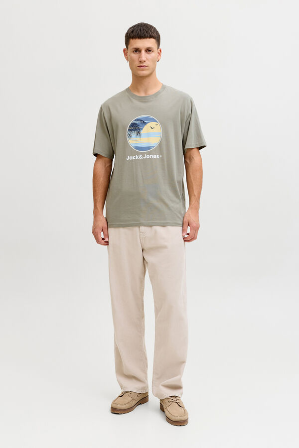 Jack & Jones Camiseta manga corta de algod&oacute;n kaki