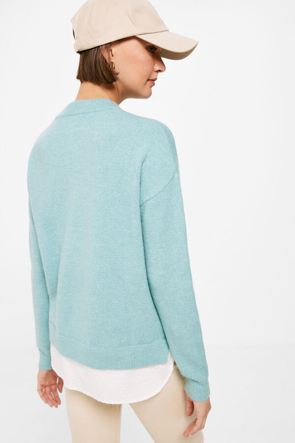 Springfield Two-material Jumper with Buttoned Shoulders  natural