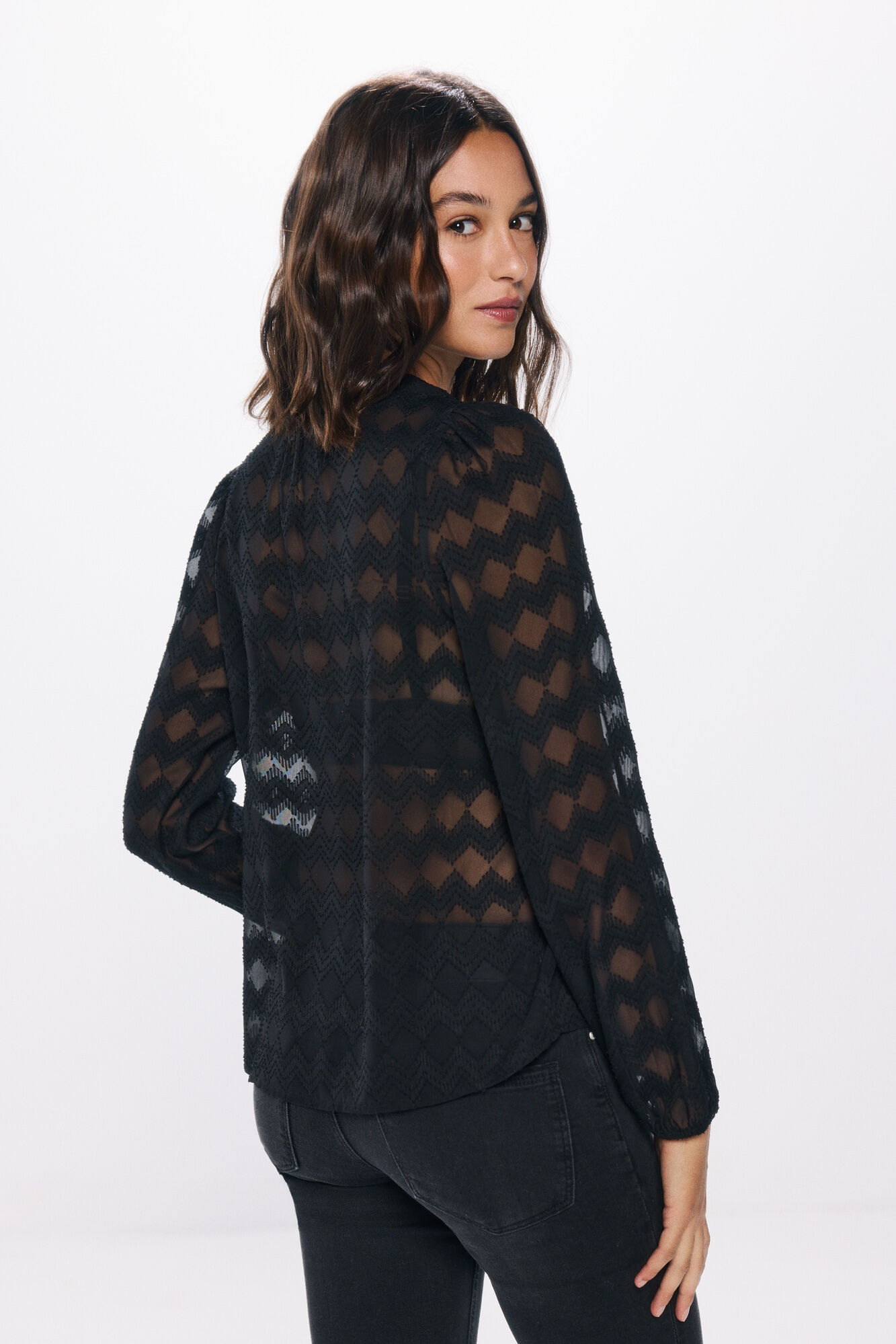 black transparent blouse