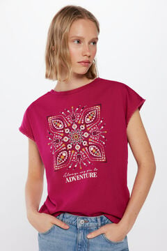 Springfield T-shirt Estampado Lace Bolinhas cru