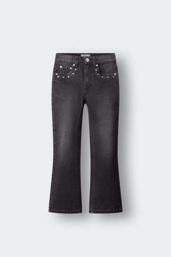 Springfield Kids Pantalon denim flare ni&ntilde;a gris