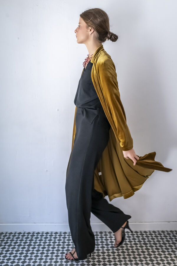 Cul Sac Abrigo midi cuello mao amarillo