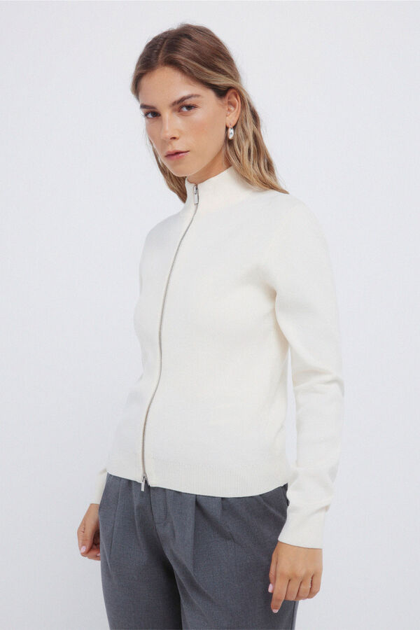 Springfield Zip fastening cardigan mink