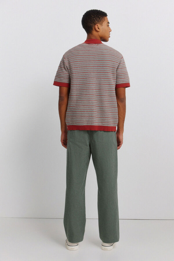 Springfield Linen straight fit trousers beige