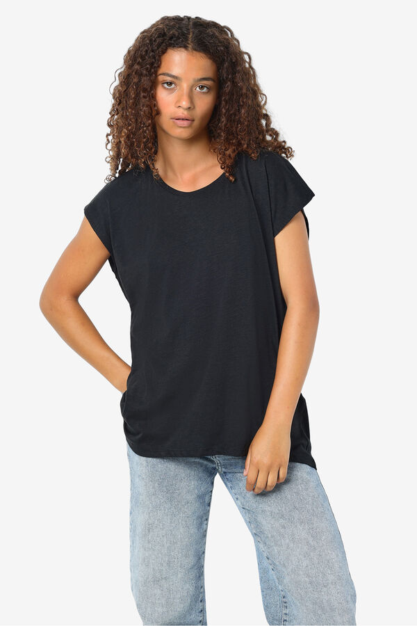 Noisy May Langes Kurzarm-Shirt Schwarz