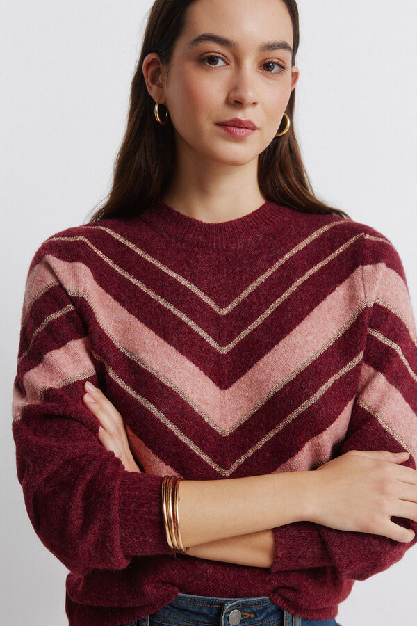 Springfield Chevron lurex jumper red