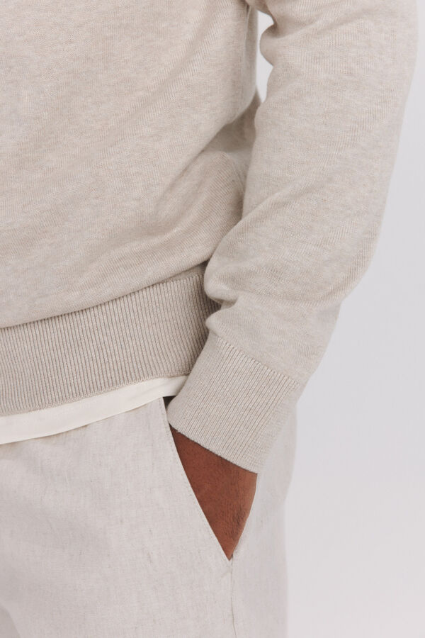 Springfield Basic round neck jumper nude