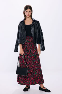 Springfield Printed midi skirt black