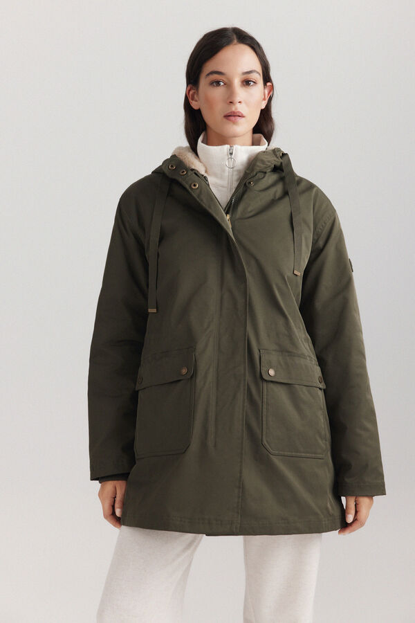 Springfield Detachable hood parka printed