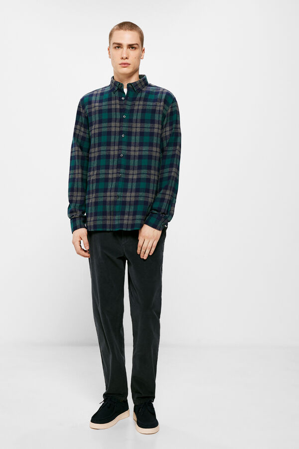 Springfield Checked flannel shirt green