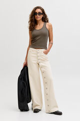 Jack & Jones Top canal&eacute; sin mangas el&aacute;stico gris