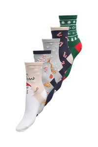 Only Girls Pacote de 5 meias de Natal