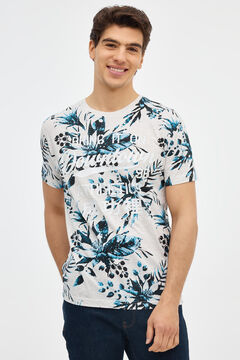 Springfield Tropical print T-shirt natural