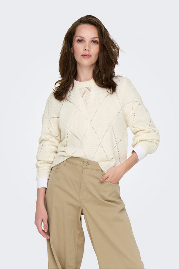 Only long sleeve structured jersey white
