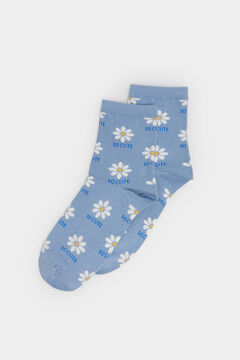 Springfield Daisy Text Socks indigo blue
