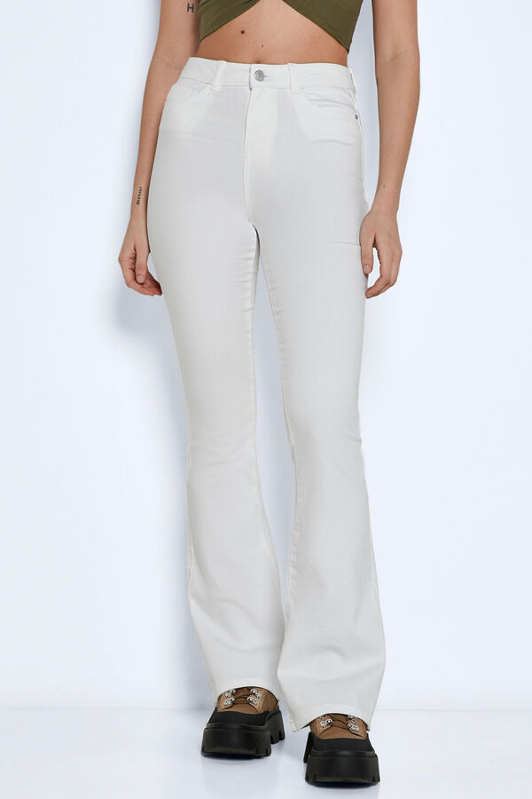 Springfield Tight fit bell-bottom trousers white