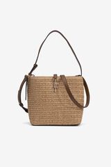 Tiffosi Bolso de paja trenzada marr&oacute;n