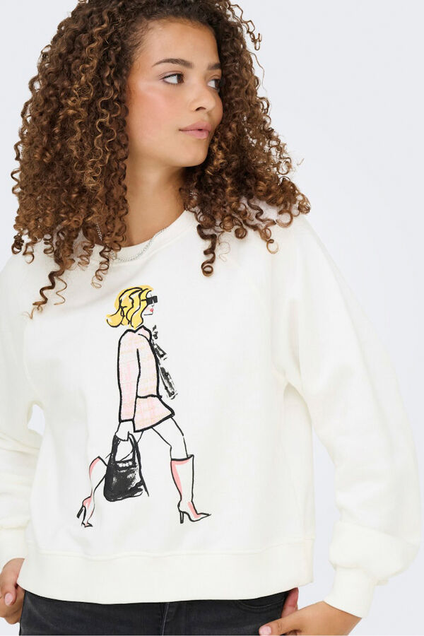 Only Front sweatshirt white