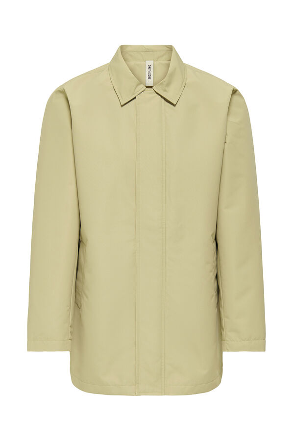 Only & Sons Gabardina com fecho-éclair cinzento