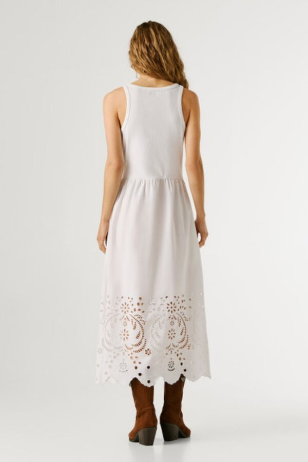 Pepe Jeans Vestido comprido sem mangas branco