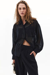 Oxxo Camisa de mangas abullonadas negro