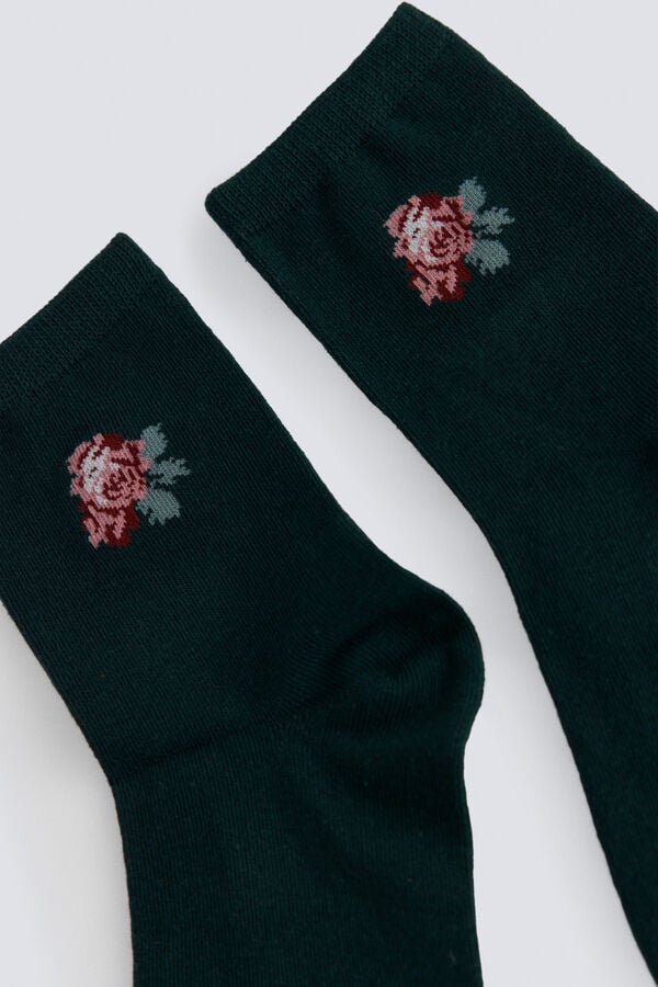 Springfield Floral socks green