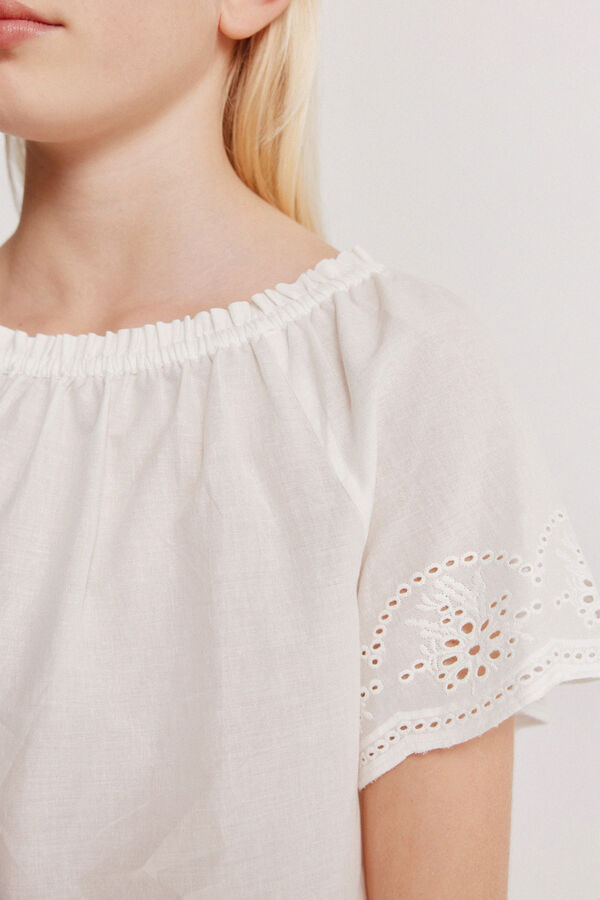 Springfield Kids Dečija vezena bluza Bela